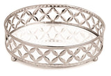 Bandeja de Metal Cromado G 24,5cm x 5cm - Ela Decora