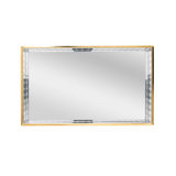 Bandeja de Metal Dourada com Espelho 30cm - Ela Decora