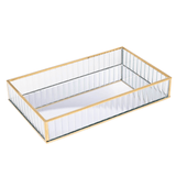 Bandeja de Metal Dourada com Espelho 30cm - Ela Decora