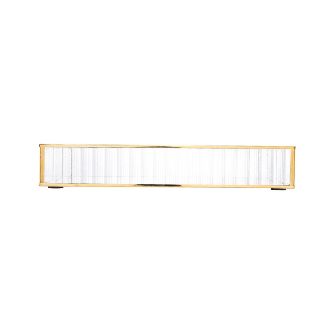 Bandeja de Metal Espelhada Dourada 25cm - Ela Decora