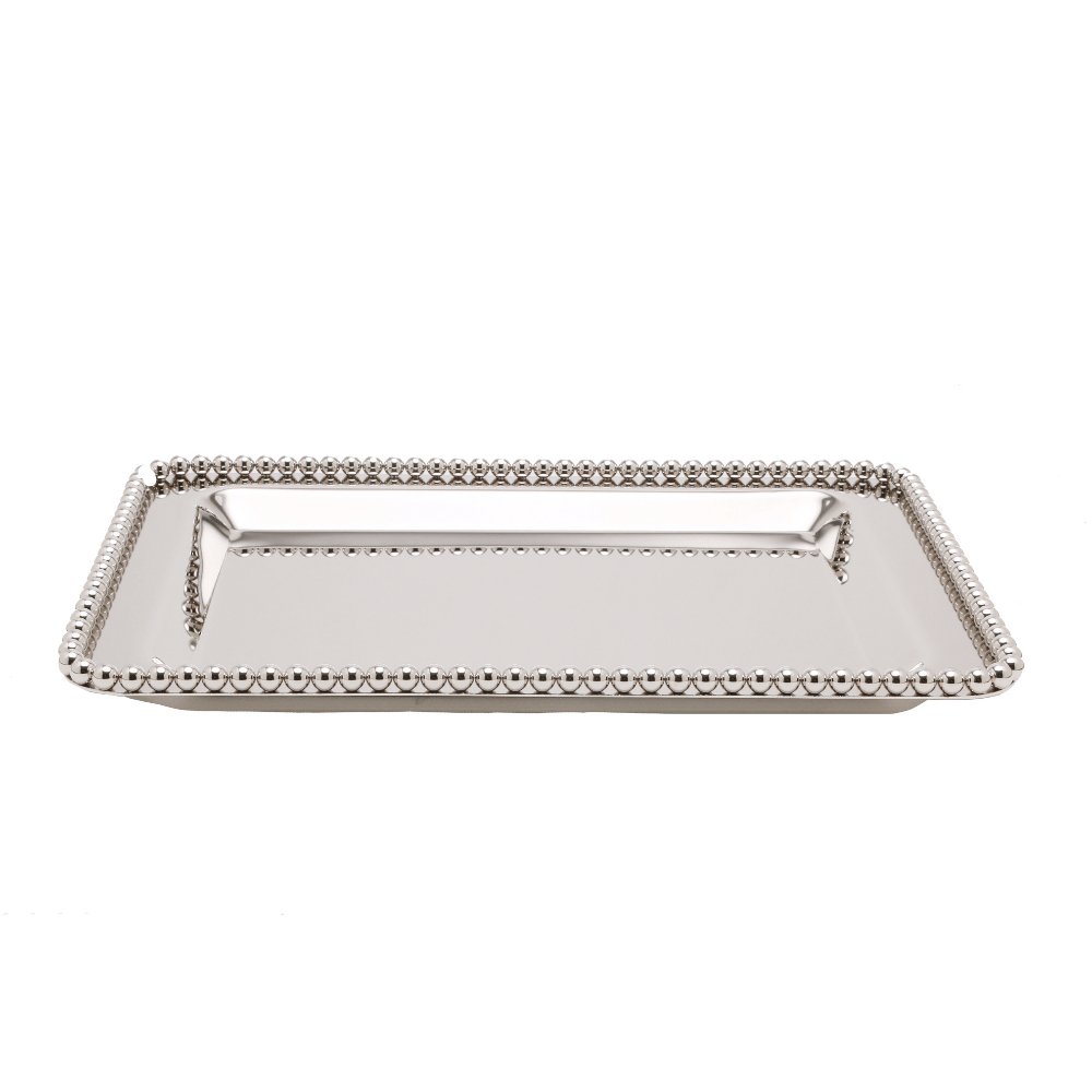 Bandeja De Zamac Niquelado Balls - 28 x 20 cm - Ela Decora