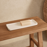 Bandeja Decorativa em Cerâmica Branca 26cm - Ela Decora