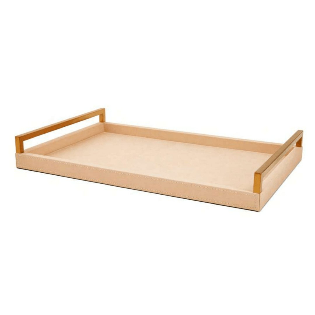 Bandeja Decorativa em MDF e PU Bege - Ela Decora