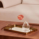Bandeja Decorativa em Metal com Espelho G 43,5cm - Ela Decora