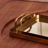 Bandeja Decorativa em Metal com Espelho P 38cm - Ela Decora