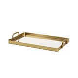 Bandeja Decorativa em Metal com Espelho P 38cm - Ela Decora