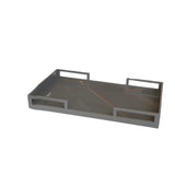 Bandeja Decorativa Retangular de Madeira Espelhada Dijon 40cm Chumbo - Ela Decora