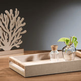 Bandeja Decorativa Retangular de Madeira Pietra 35cm - Ela Decora