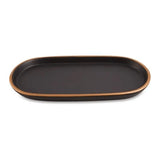 Bandeja em Cerâmica Preta com Borda Dourada 22,5cm - Ela Decora