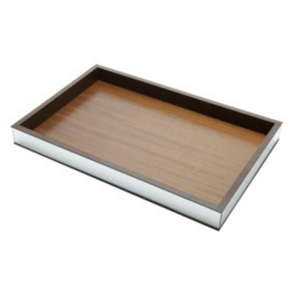 Bandeja em Madeira com Espelho - 35 cm - Ela Decora