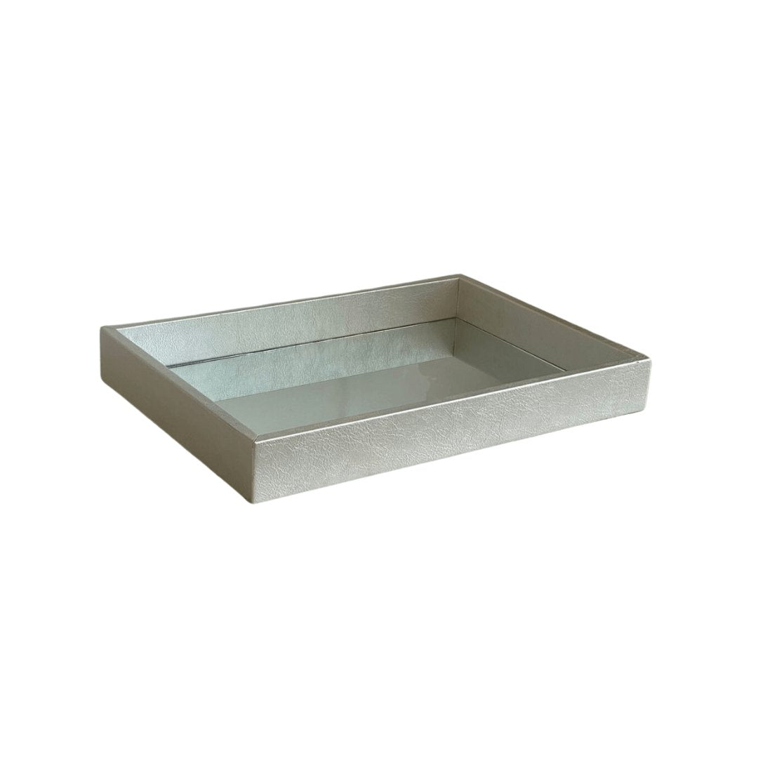 Bandeja em MDF e Poliuretano Cromada 50cm - Ela Decora