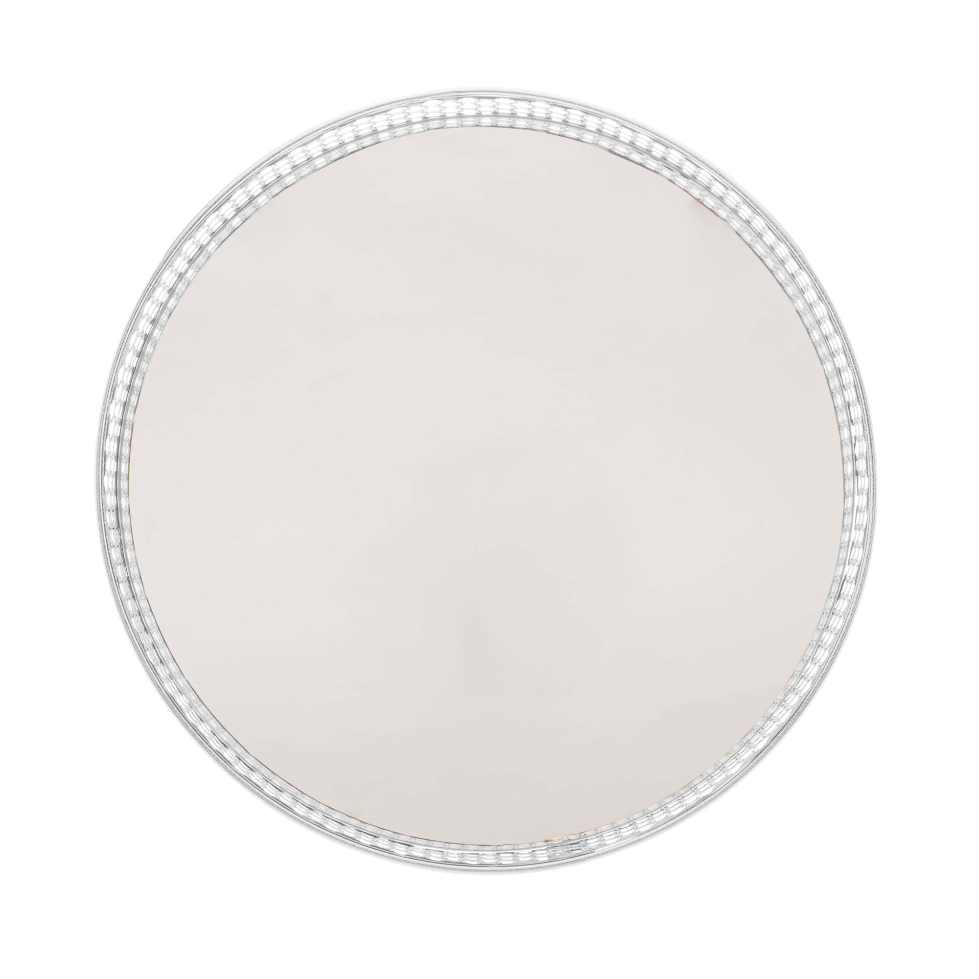 Bandeja em Metal com Espelho Barcelona Cromado 20cm - Ela Decora