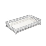 Bandeja em Metal com Espelho Cromado 23,5cm x 12,5cm - Ela Decora