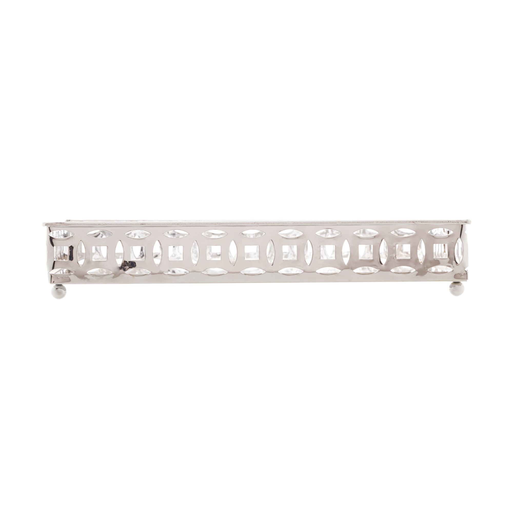 Bandeja em Metal com Espelho Singapura Cromado 21cm - Ela Decora
