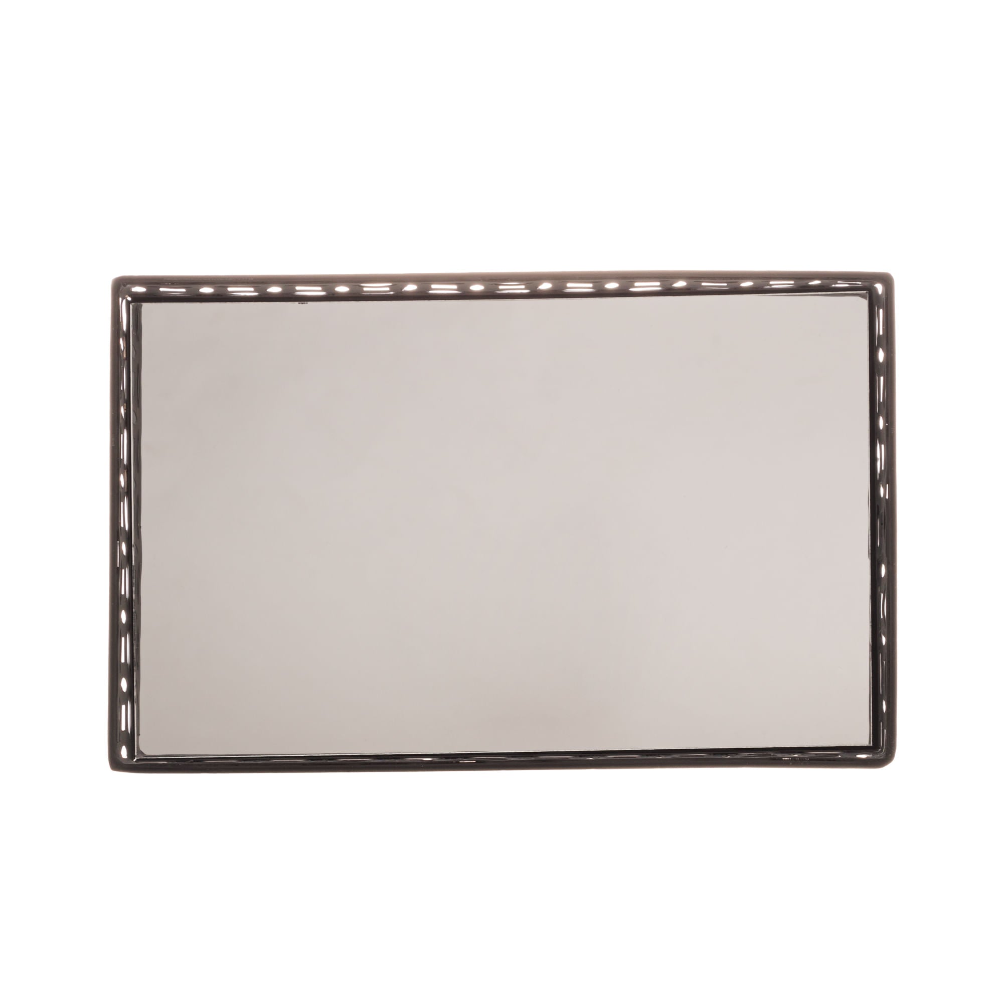 Bandeja em Metal com Espelho Singapura Preto 21cm - Ela Decora