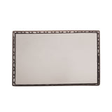 Bandeja em Metal com Espelho Singapura Preto 21cm - Ela Decora