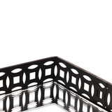 Bandeja em Metal com Espelho Singapura Preto 21cm - Ela Decora