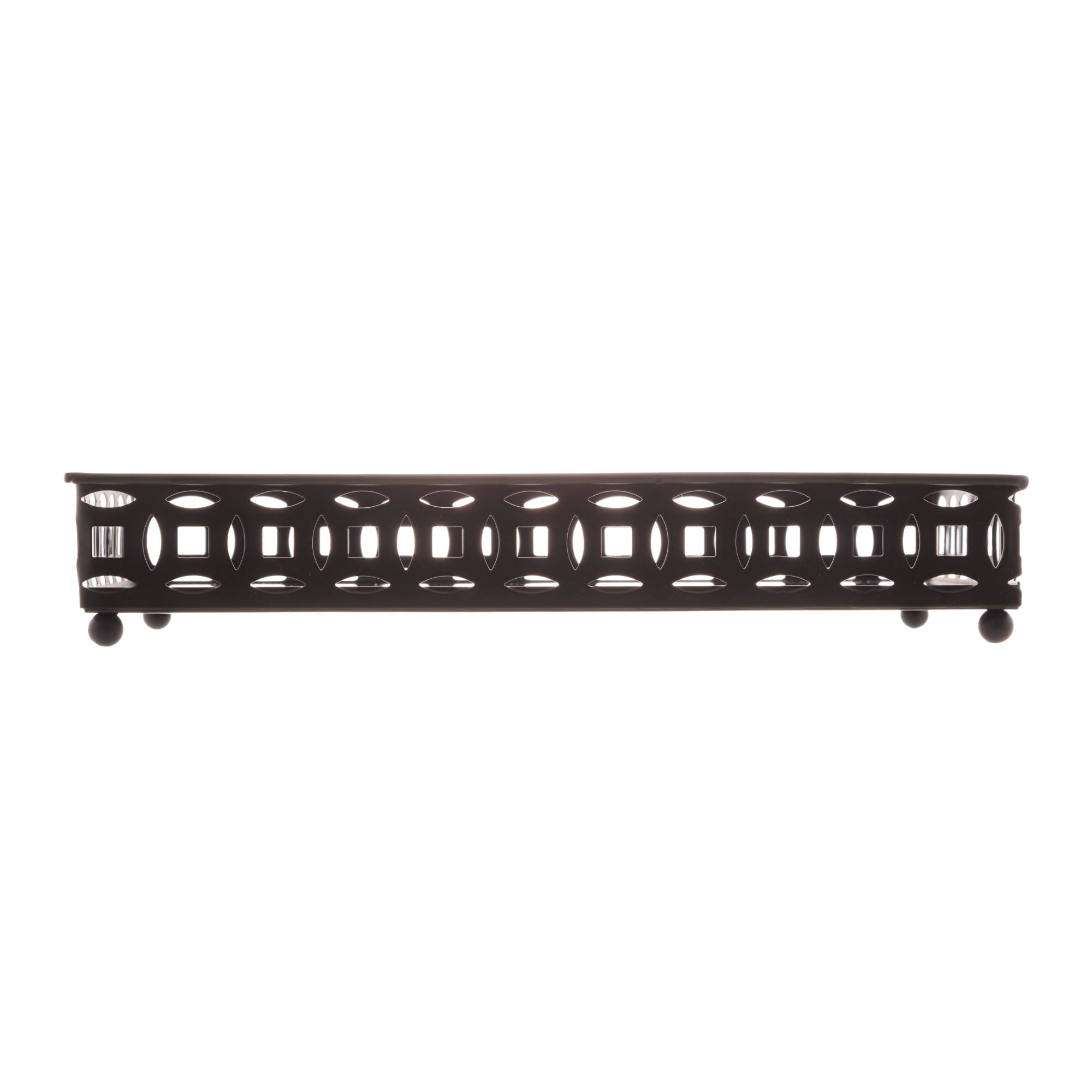 Bandeja em Metal com Espelho Singapura Preto 21cm - Ela Decora