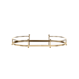 Bandeja em Metal Dourado e Vidro Espelhado 34cm P - Ela Decora