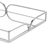 Bandeja em Metal Espelhada Cromada G 35cm - Ela Decora