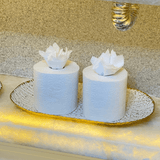 Bandeja em Metal Oval Off White 35cm M - Ela Decora