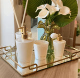 Bandeja Luana Dourada 57cm x 37cm - Ela Decora