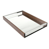 Bandeja Madeira Com Espelho Naturals 45 x 30 cm - Ela Decora
