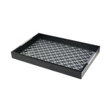 Bandeja Madeira com Vidro Star Preta 47cm x 32cm x 5cm - Ela Decora