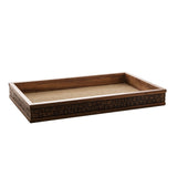 Bandeja Madeira Coquinho com Sisal Natural 38cm - Ela Decora