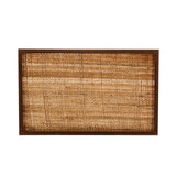 Bandeja Madeira Coquinho com Sisal Natural 38cm - Ela Decora
