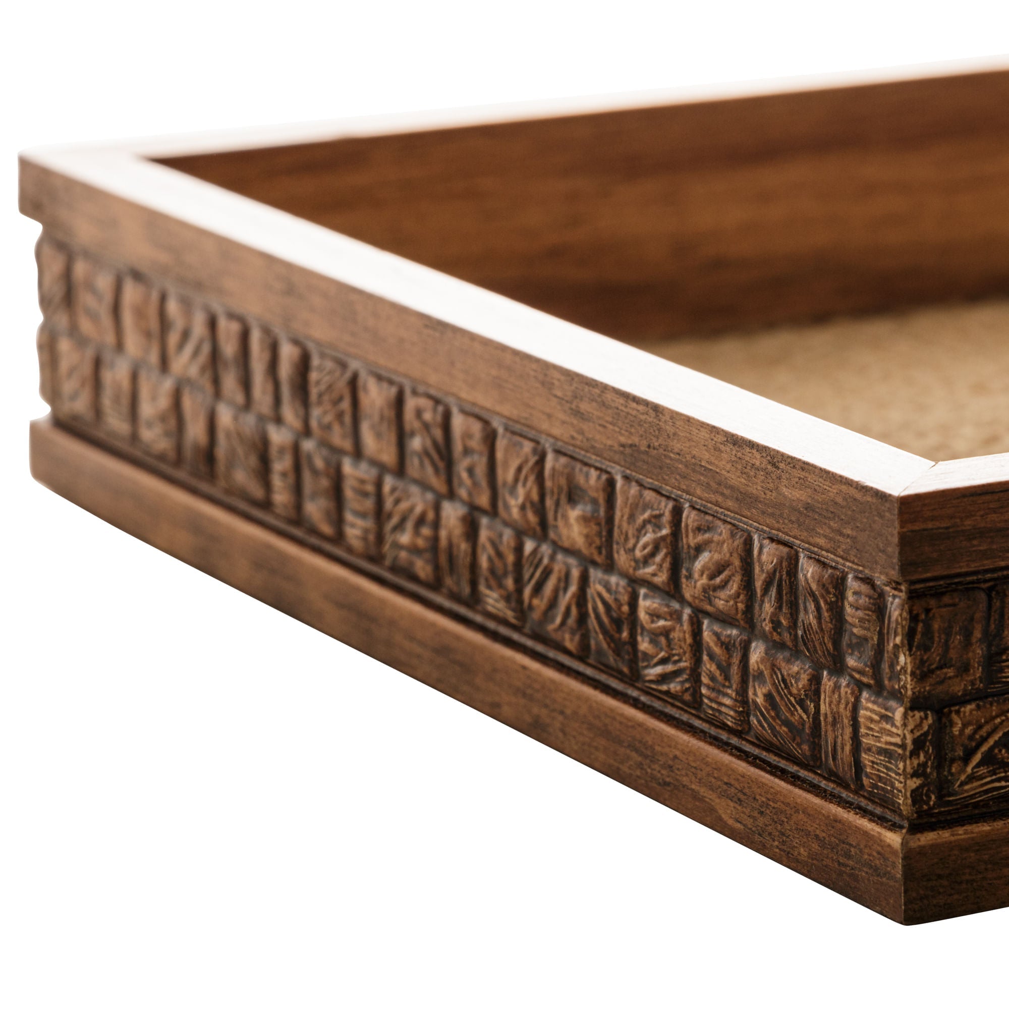Bandeja Madeira Coquinho com Sisal Natural 38cm - Ela Decora