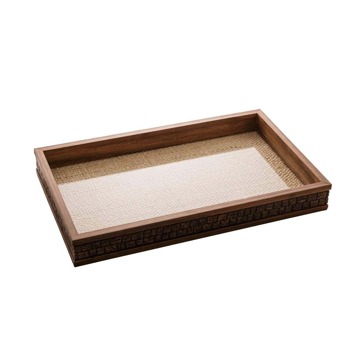 Bandeja Madeira Coquinho com Sisal Natural 38cm - Ela Decora