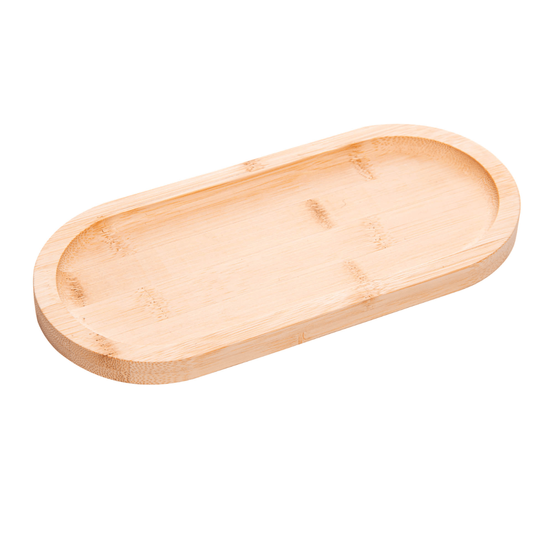 Bandeja Oval de Bambu Nature 24cm - Ela Decora