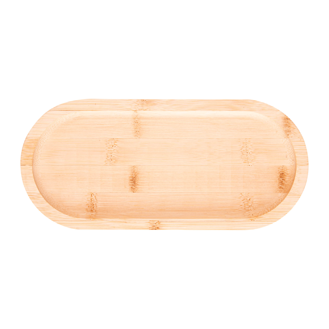 Bandeja Oval de Bambu Nature 24cm - Ela Decora