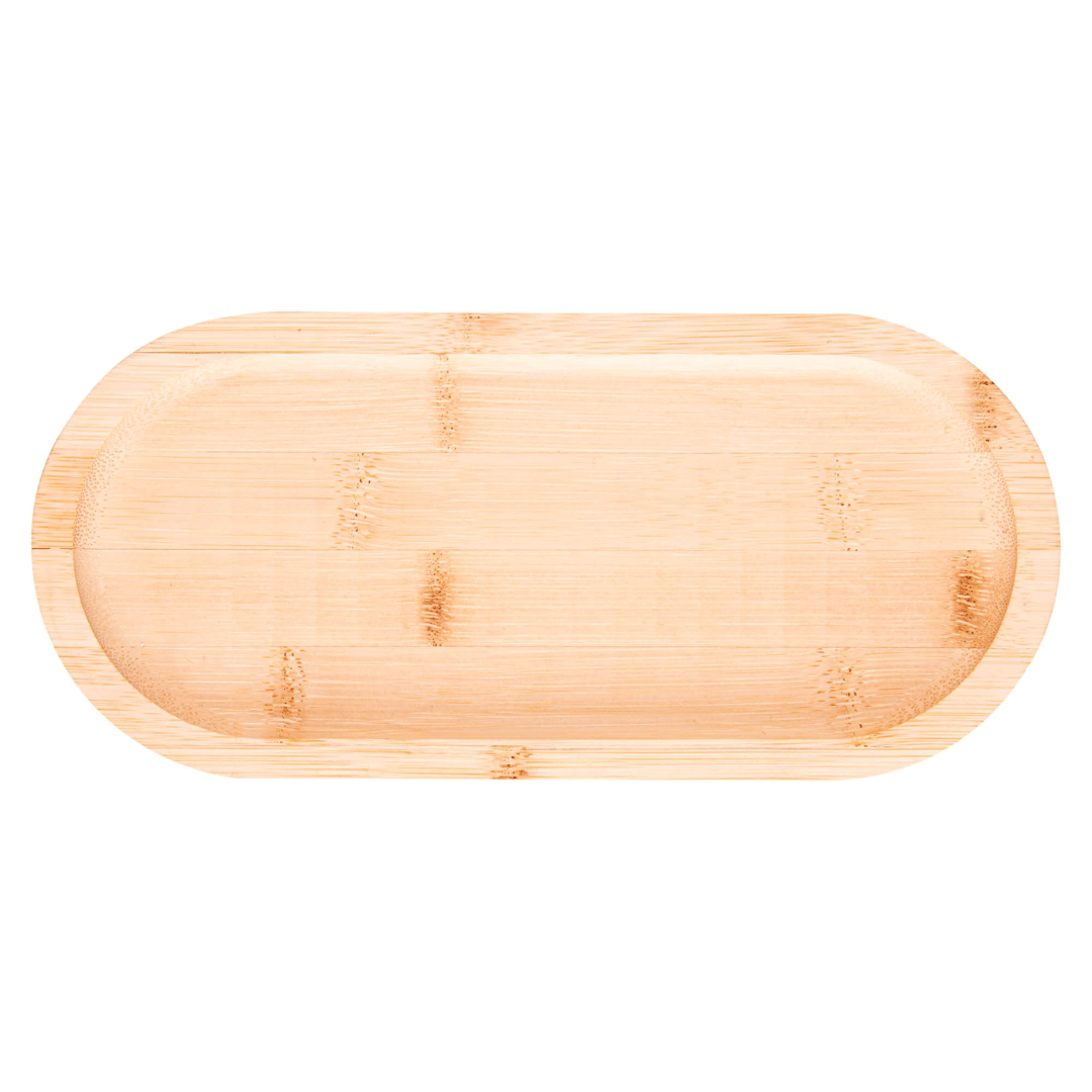 Bandeja Oval de Bambu Nature 28cm - Ela Decora