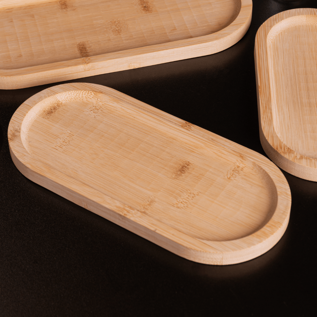 Bandeja Oval de Bambu Nature 28cm - Ela Decora