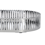 Bandeja Oval de Metal Espelhada Cromada 26cm - Ela Decora