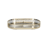 Bandeja Oval de Metal Espelhada Dourada 26cm - Ela Decora