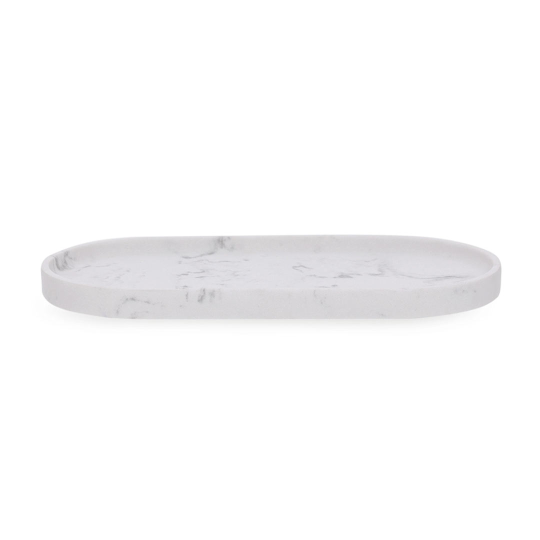 Bandeja Oval em Polirresina Branca 30cm - Ela Decora