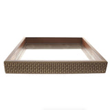 Bandeja Quadrada de Madeira Espelhado Marrom 36cm x 5cm - Ela Decora