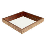 Bandeja Quadrada de Madeira Espelhado Marrom 36cm x 5cm - Ela Decora