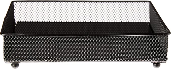 Bandeja Quadrada de Metal com Espelho Preta 17cm Mart - Ela Decora
