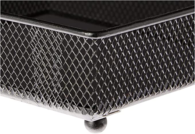 Bandeja Quadrada de Metal com Espelho Preta 17cm Mart - Ela Decora