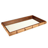 Bandeja Quadrada em Madeira Estilo Bambu Espelhado Marrom 36cm x 4,5cm - Ela Decora
