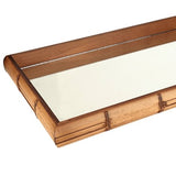 Bandeja Quadrada em Madeira Estilo Bambu Espelhado Marrom 36cm x 4,5cm - Ela Decora