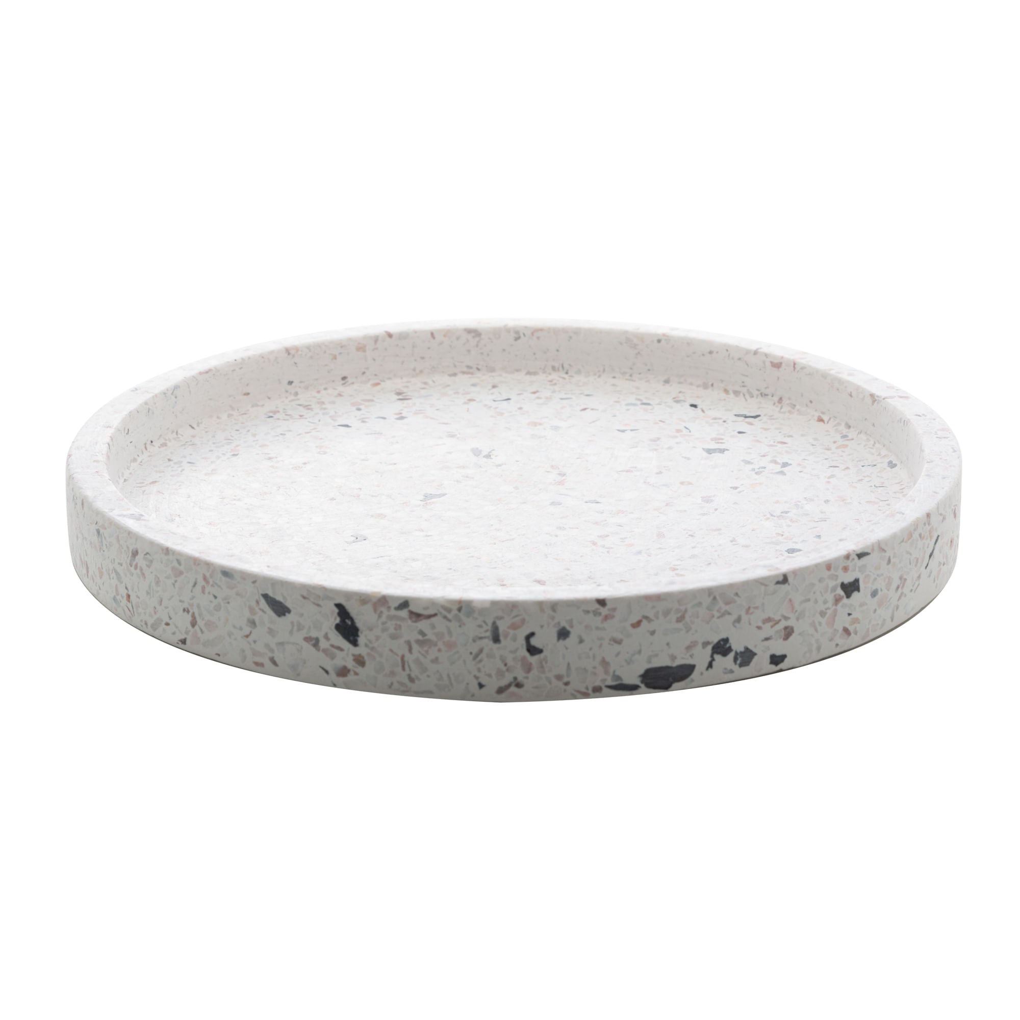 Bandeja Redonda Terrazo de Marmore 20cm - Ela Decora