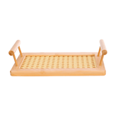 Bandeja Retangular de Bambu com Alça 25cm - Ela Decora