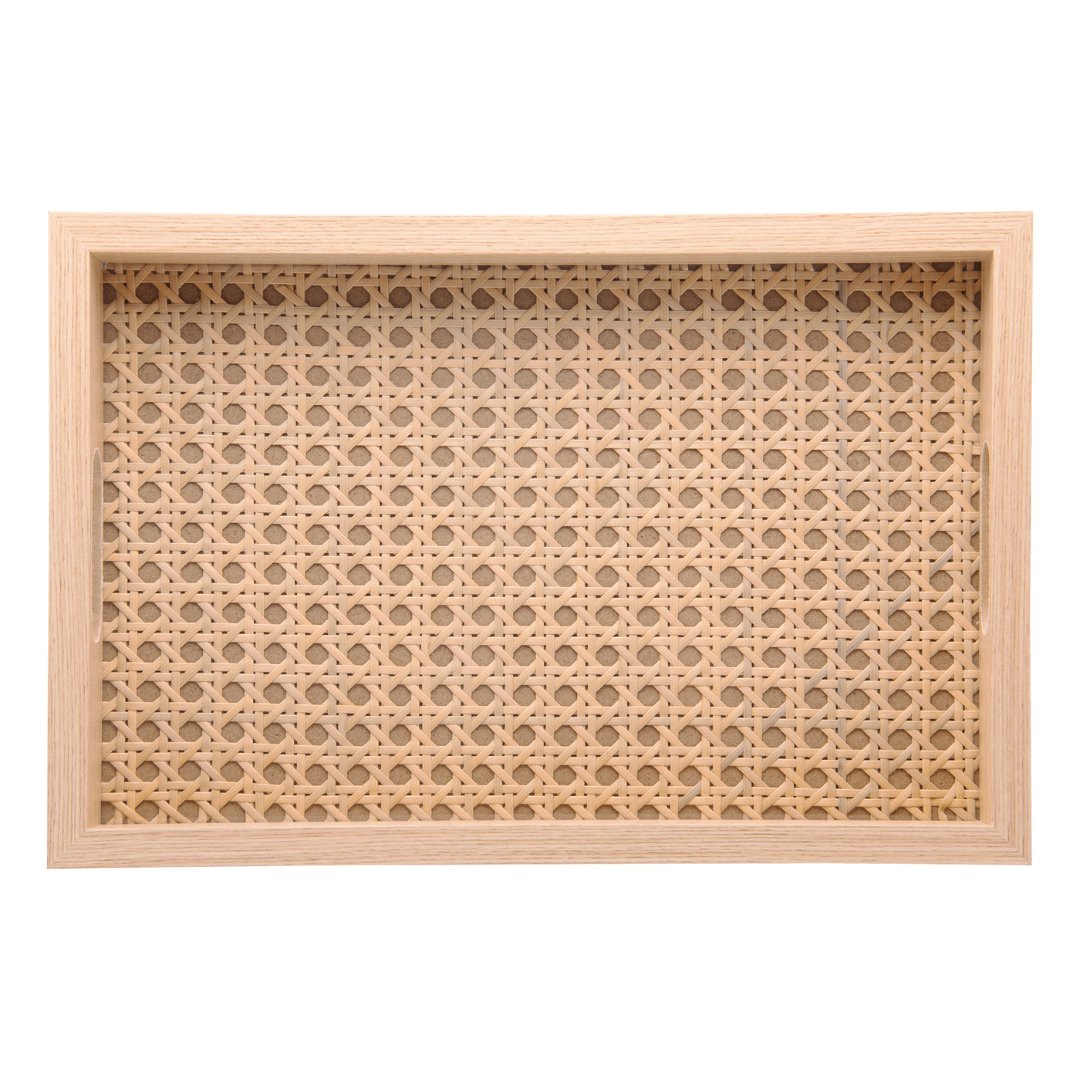 Bandeja Retangular de MDF com Fundo Trelica 35cm - Ela Decora