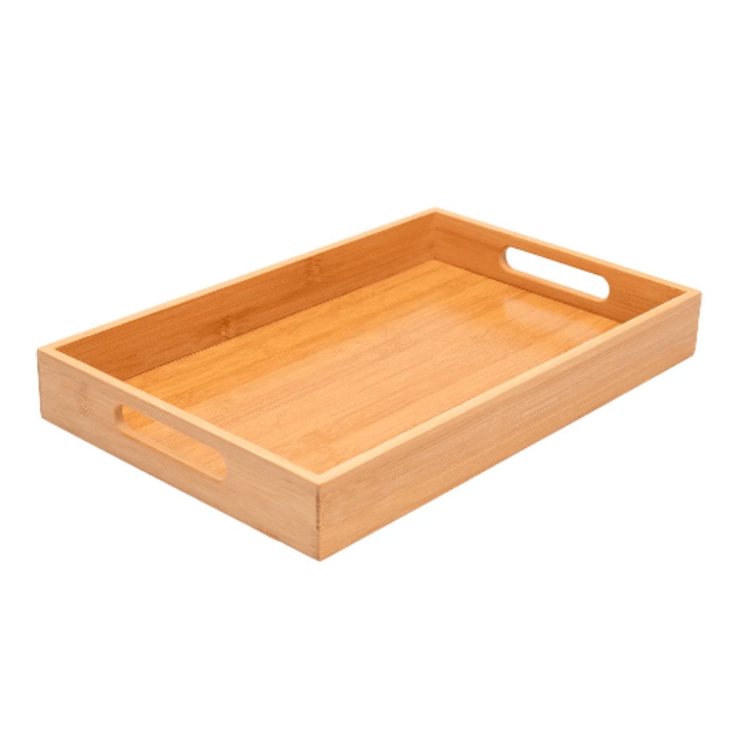 Bandeja Retangular em Bambu 40cm - Ela Decora