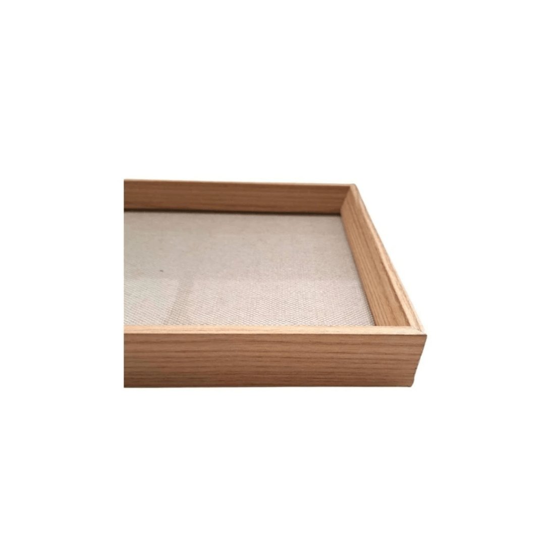 Bandeja Retangular em MDF com Linho 45cm - Ela Decora